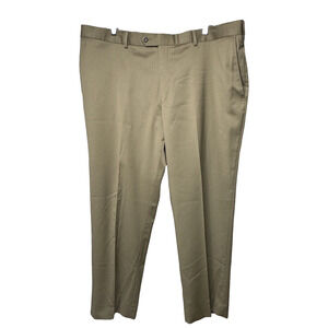 Coppley Dress Pants Mens 42R Khaki Loro Piana Wool Super 130s Four Seasons Italy